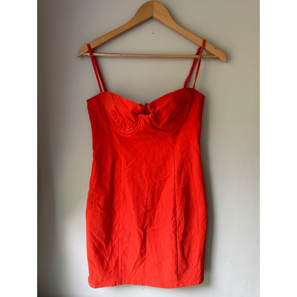 Michael Costello x REVOLVE orange Bustier Mini Dress Bodycon Size M Underwire